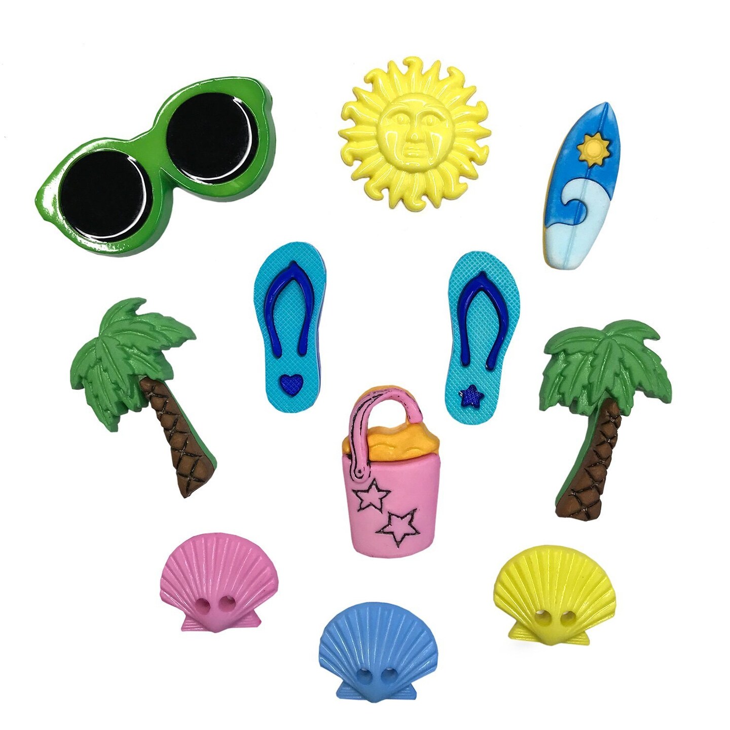 Buttons Galore and More Craft & Sewing Buttons - Beach Bum - 33 Buttons