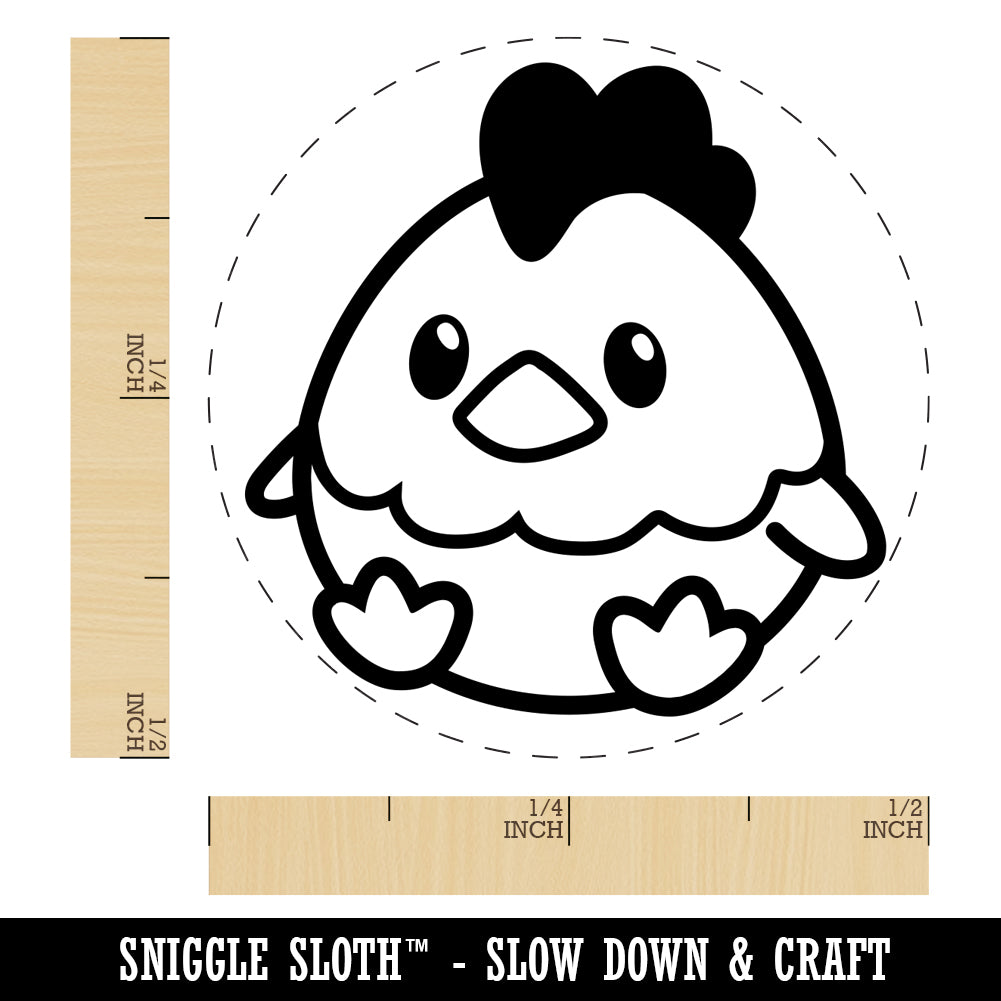 Cute Sitting Chicken Self-Inking Rubber Stamp for Stamping Crafting Planners