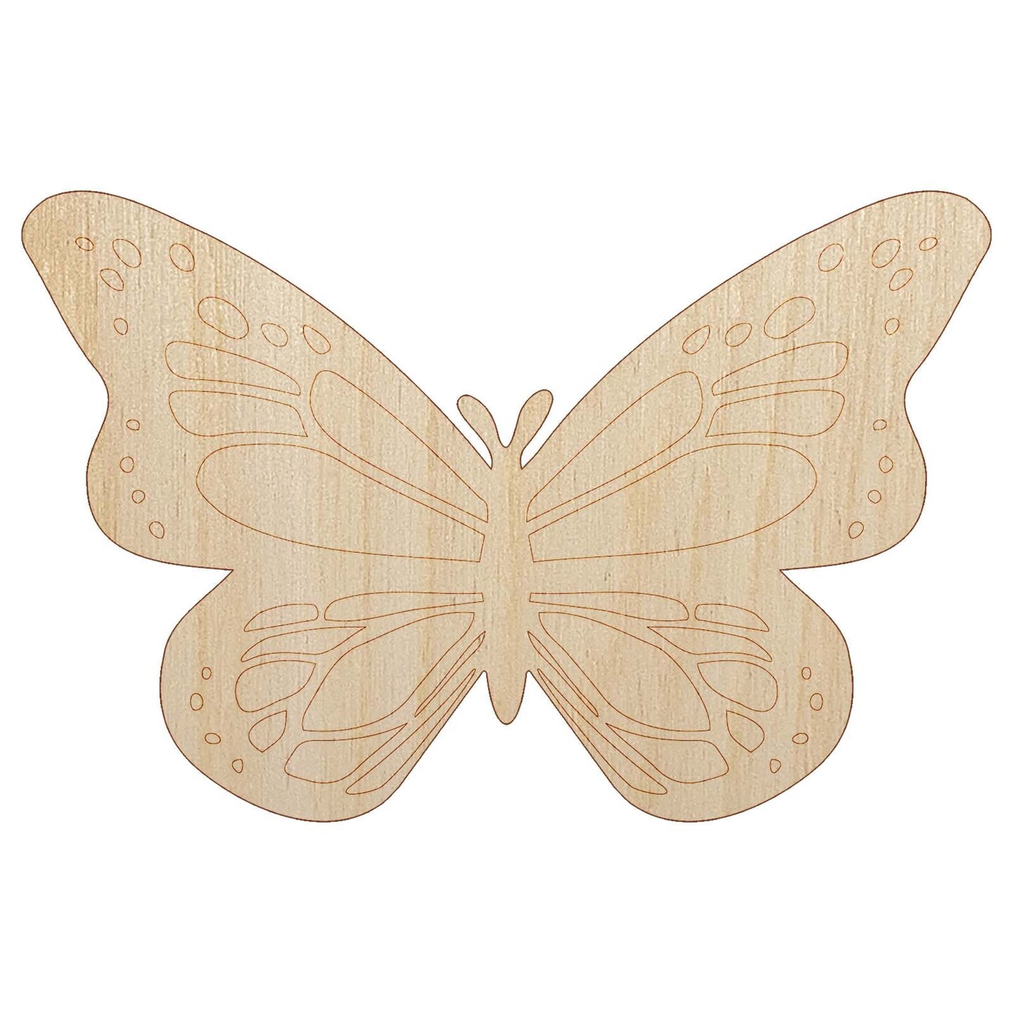 Pretty Monarch Butterfly Unfinished Wood Shape Piece Cutout for DIY Craft Projects