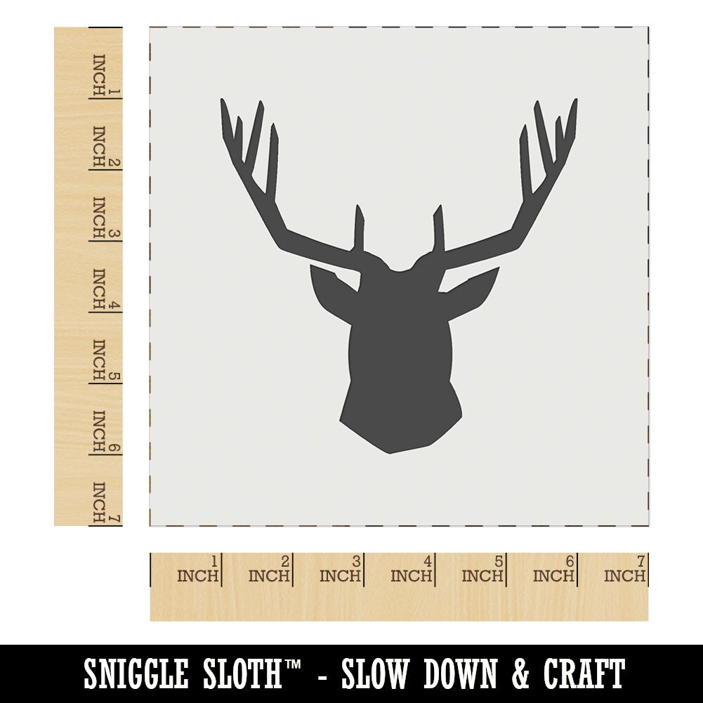 Deer Stag Head Solid Wall Cookie DIY Craft Reusable Stencil