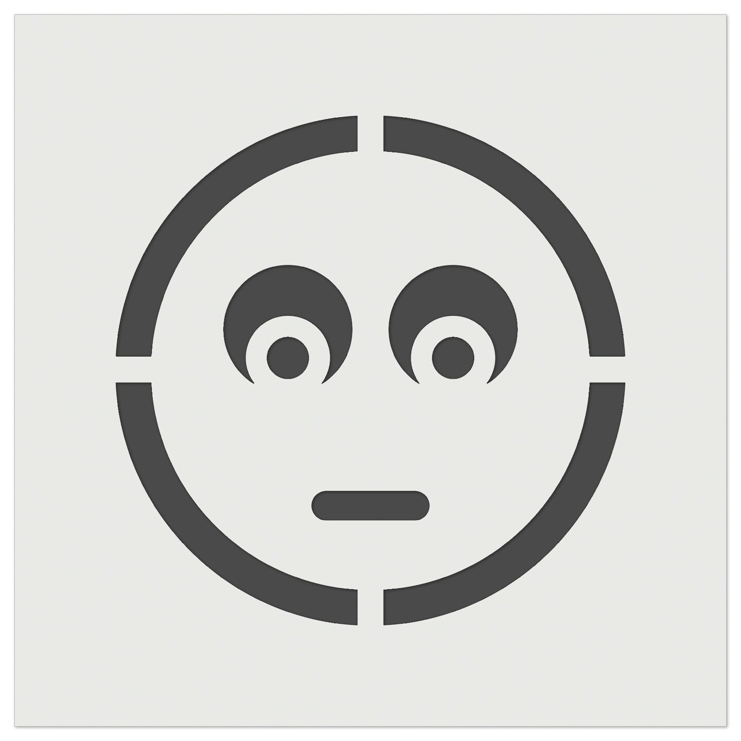 Scared Face Emoticon Wall Cookie DIY Craft Reusable Stencil