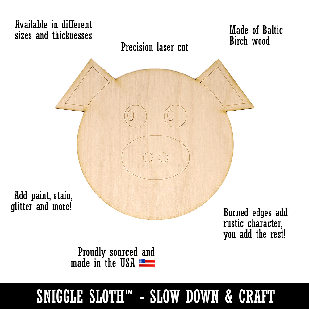 Cute Scarecrow Face Unfinished Wood Shape Piece Cutout for DIY Craft Projects