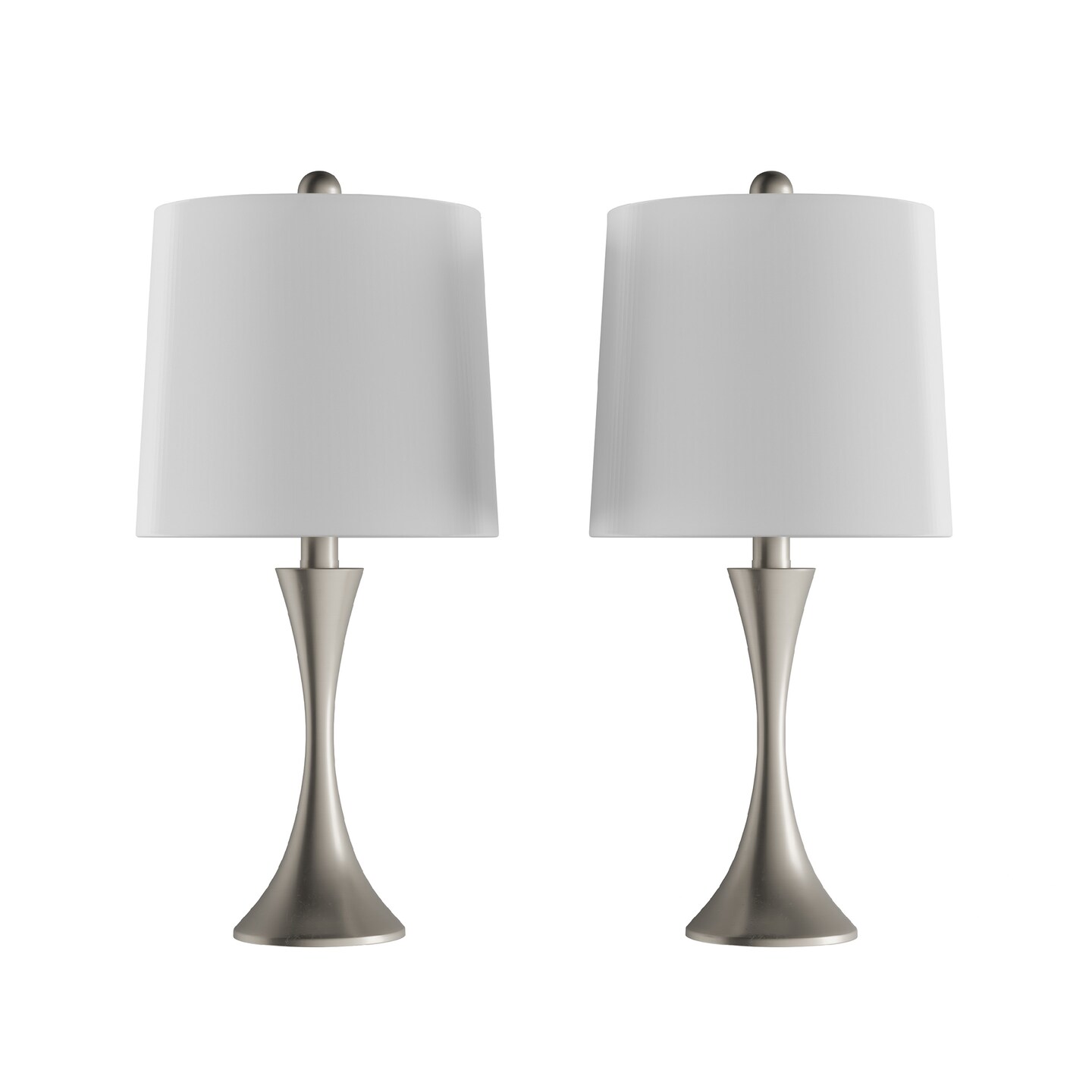 Lavish Home Table Lamps  Set of 2 Mid-Century Modern Metal Flared Trumpet Base with Energy Efficient LED Light Bulbs Included