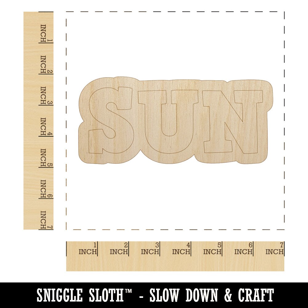 Sun Outline Unfinished Wood Shape Piece Cutout for DIY Craft Projects