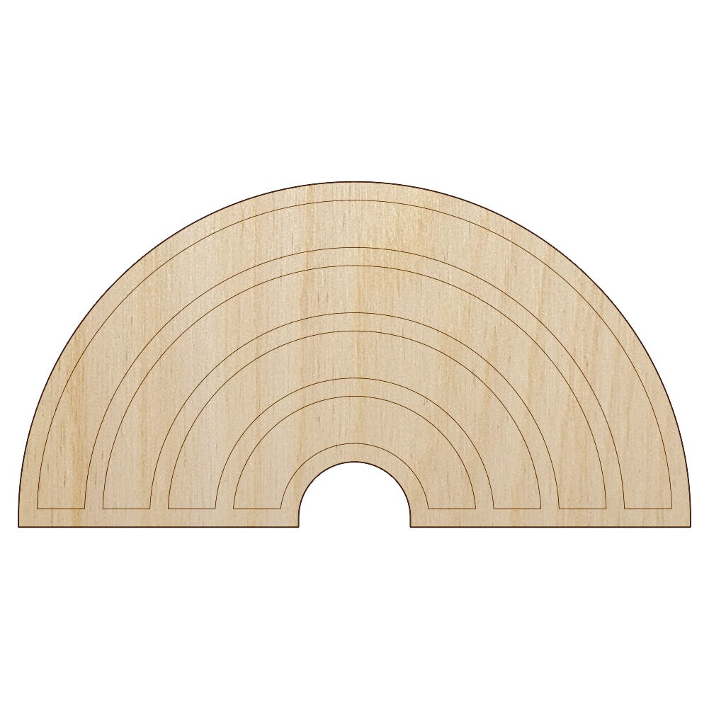 Cute Rainbow Unfinished Wood Shape Piece Cutout for DIY Craft Projects
