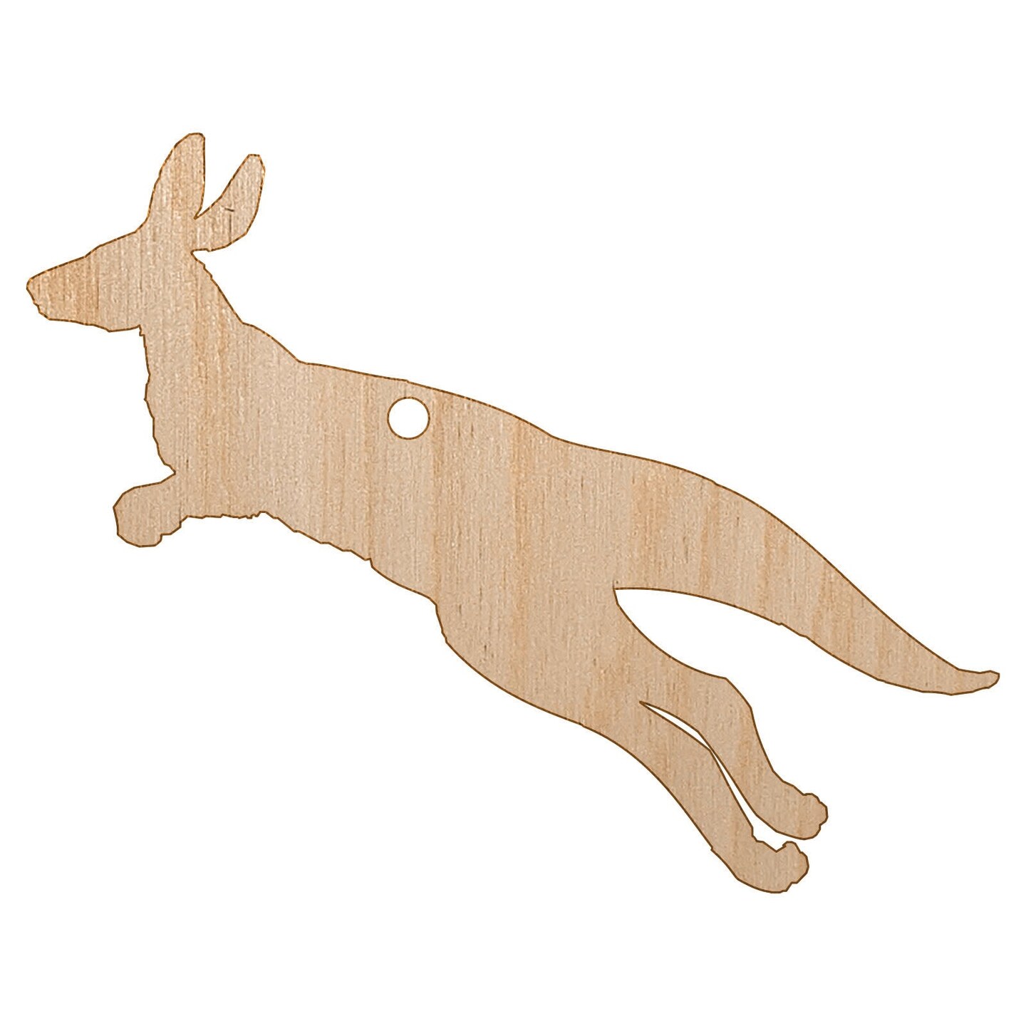 Kangaroo Jumping Solid Unfinished Craft Wood Holiday Christmas Tree DIY Pre-Drilled Ornament