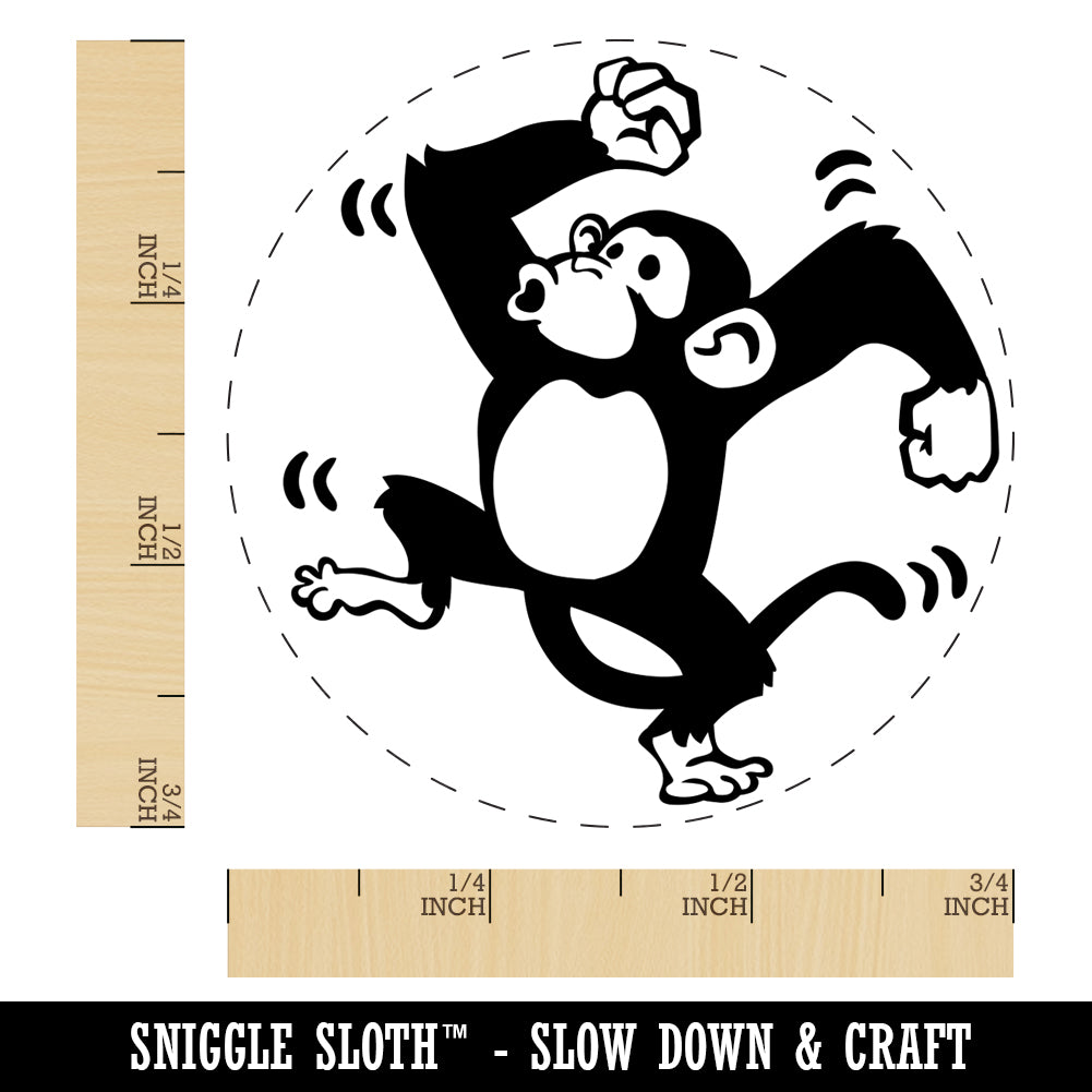 Fun Dancing Monkey Self-Inking Rubber Stamp for Stamping Crafting Planners