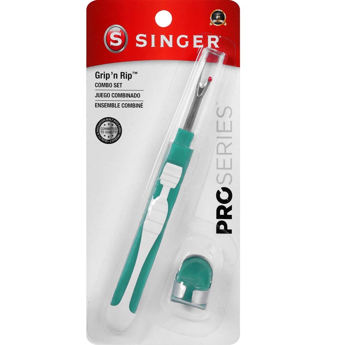 SINGER QuiltPro Grip n Rip Combo Set-6&#x22; Seam Ripper &#x26; Thimble