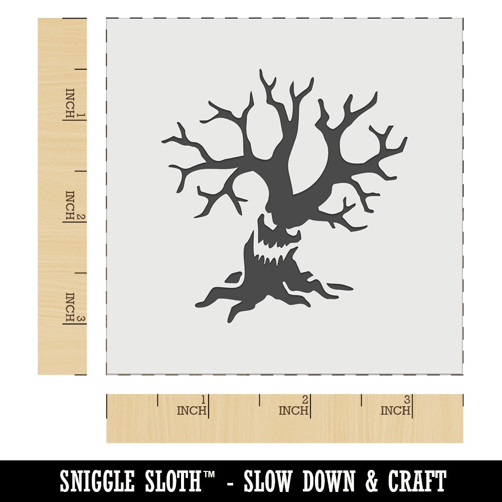 Spooky Scary Tree Monster Halloween Wall Cookie DIY Craft Reusable Stencil