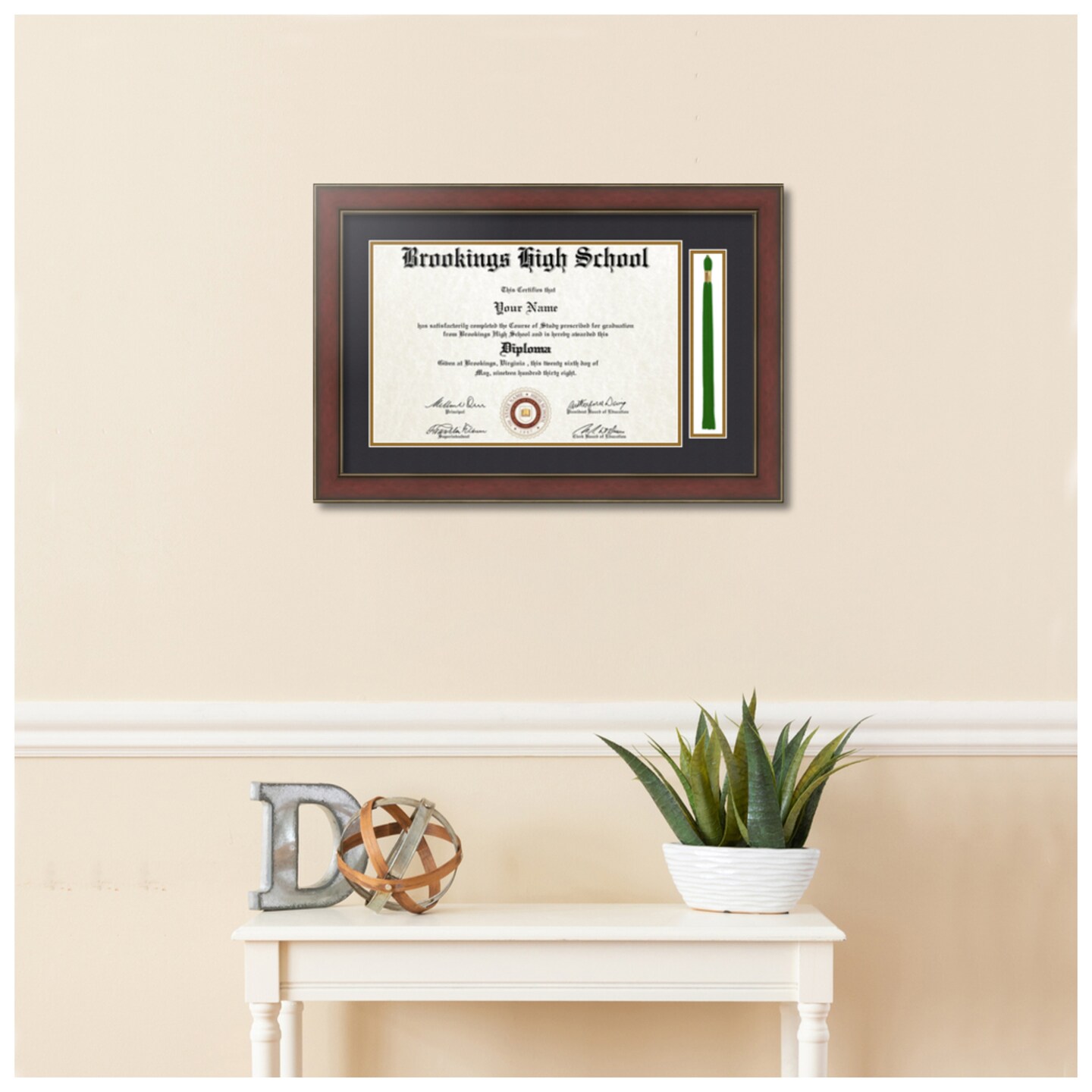 ArtToFrames 11x17 inch Diploma Frame with Tassel Opening - Framed with Black and Gold Mats, Comes with Regular Acrylic and Sawtooth Hanger for Wall Hanging (DT-11x17)