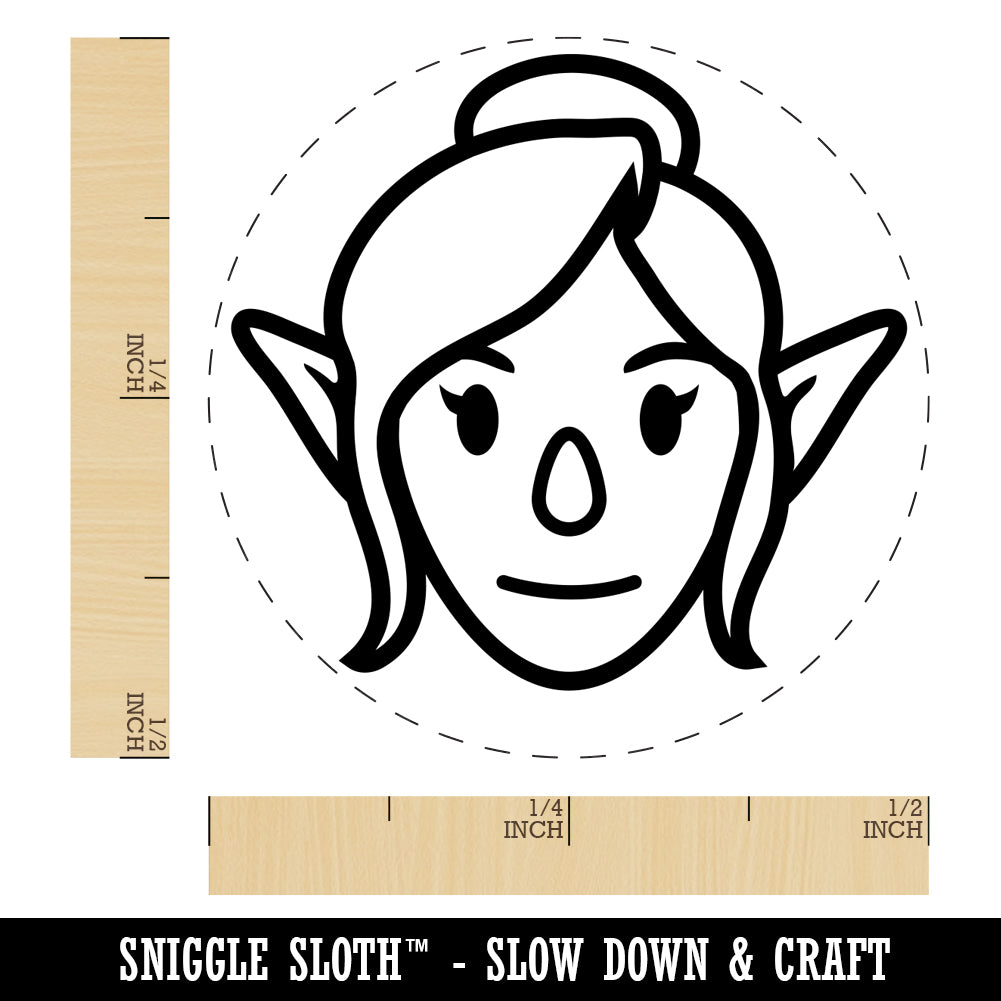 Elf Female Character Face Self-Inking Rubber Stamp for Stamping Crafting Planners