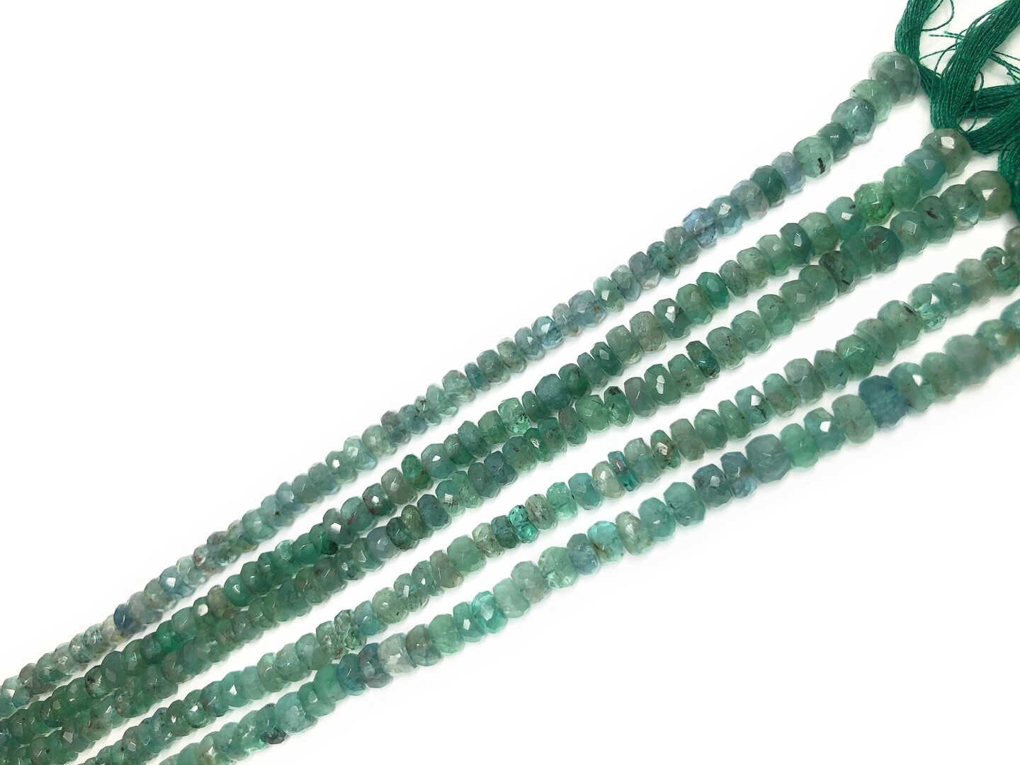 Zambian Emerald Gemstone Beads, Green - 13&#x22;, 3mm - 6mm
