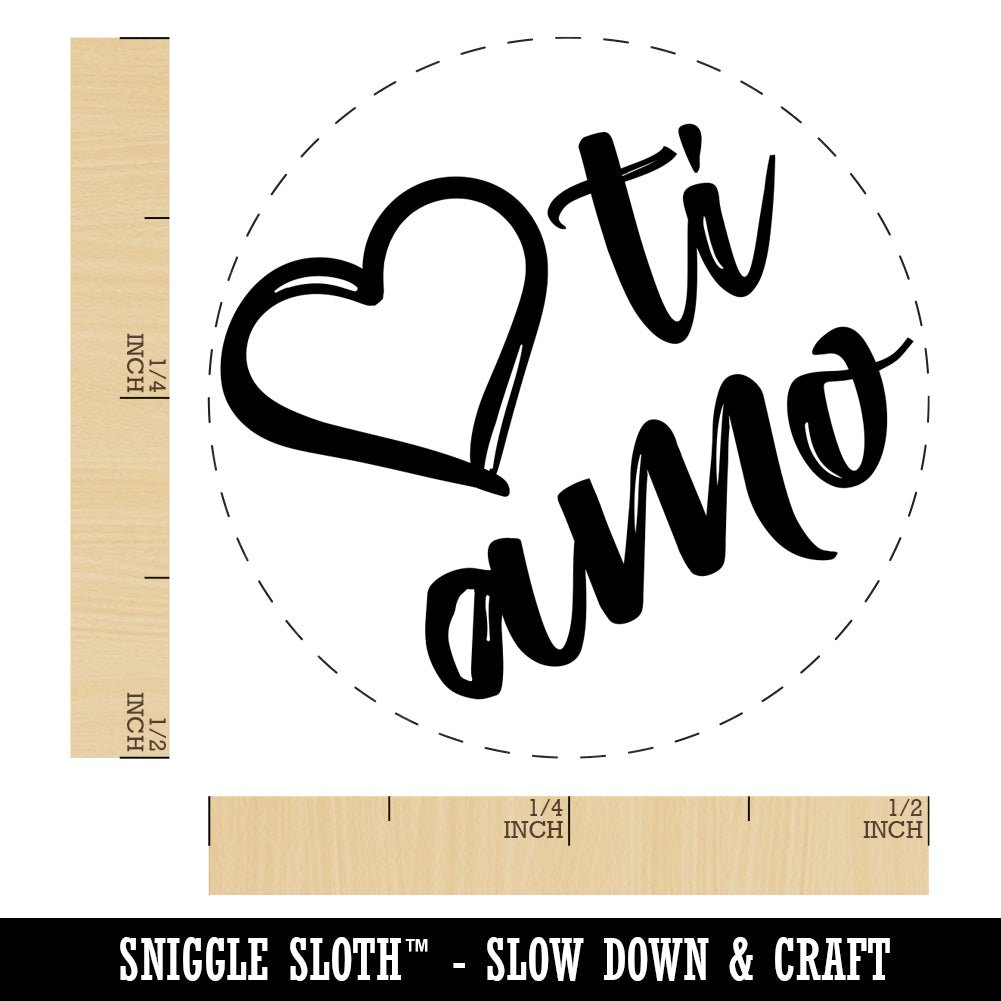 I Love You in Italian Ti Amo Heart Self-Inking Rubber Stamp for Stamping Crafting Planners