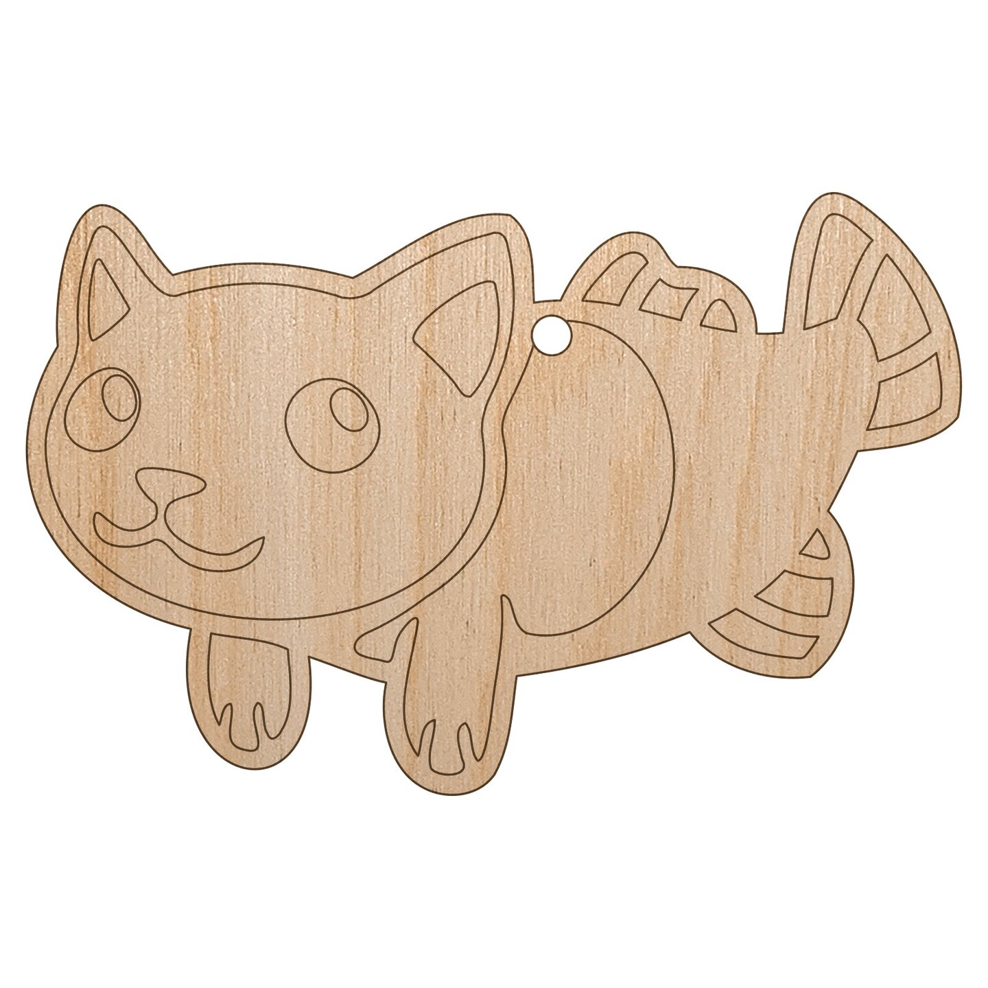 Catfish the Cat Fish Mermaid Unfinished Craft Wood Holiday Christmas Tree DIY Pre-Drilled Ornament