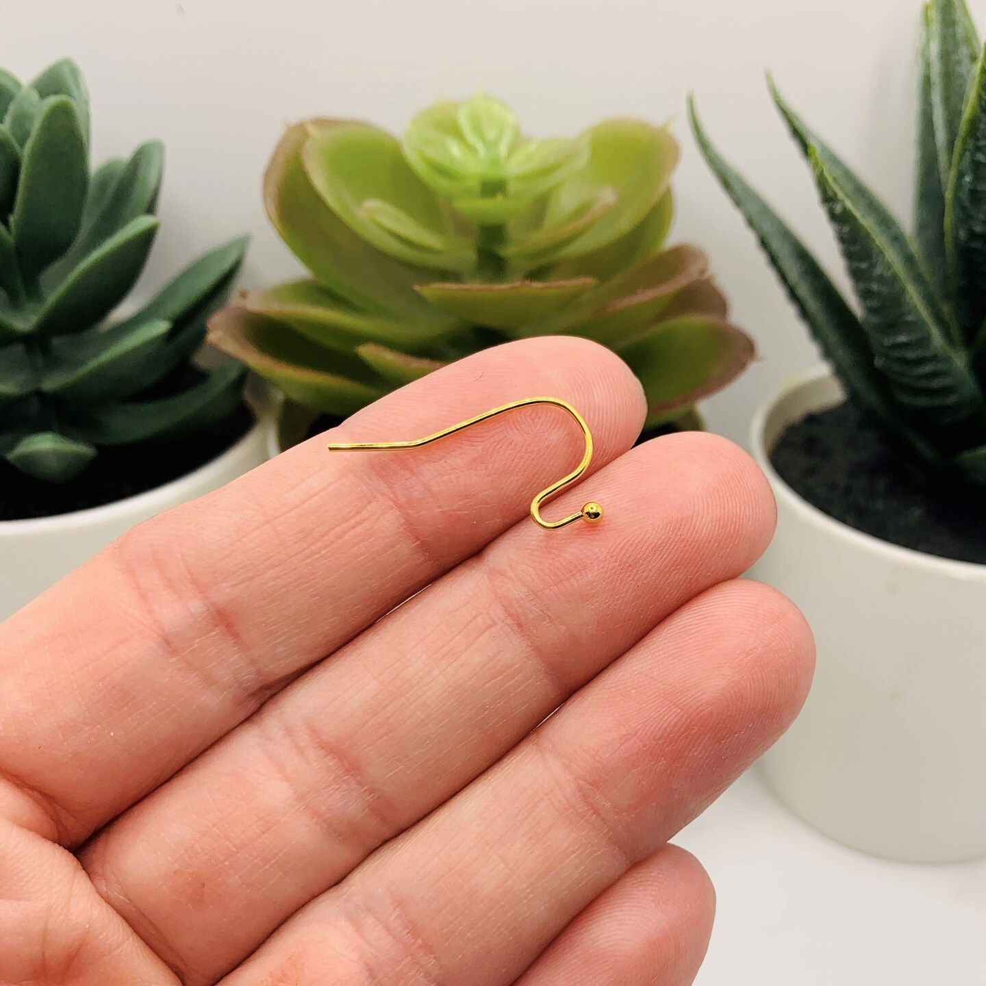100 or 500 Pieces: Gold Plated Shepherd Fish Hook Earring Wires