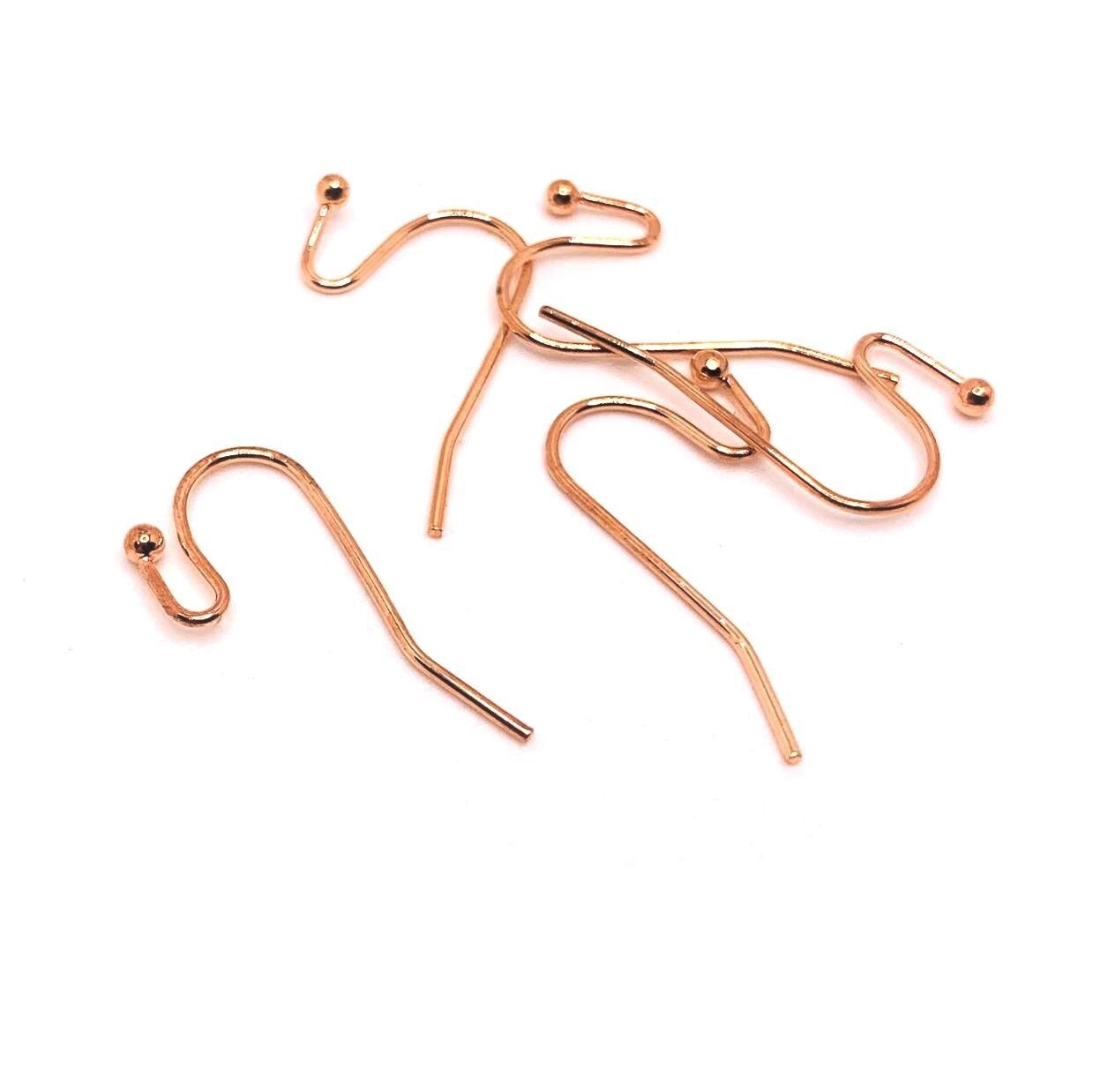 100 or 500 Pieces: Rose Gold Shepherd Fish Hook Earring Wires