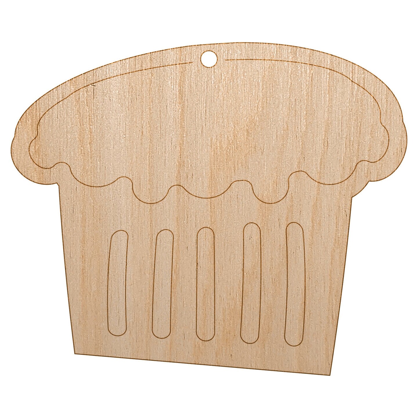 Cupcake Doodle Unfinished Craft Wood Holiday Christmas Tree DIY Pre-Drilled Ornament