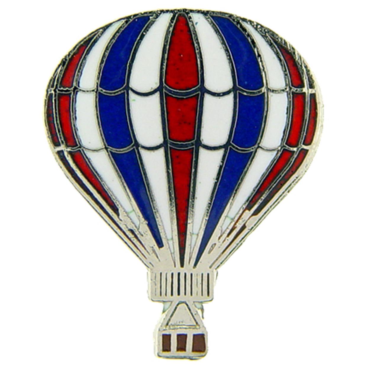 Hot Air Balloon Pin Red White &#x26; Blue 1&#x22;