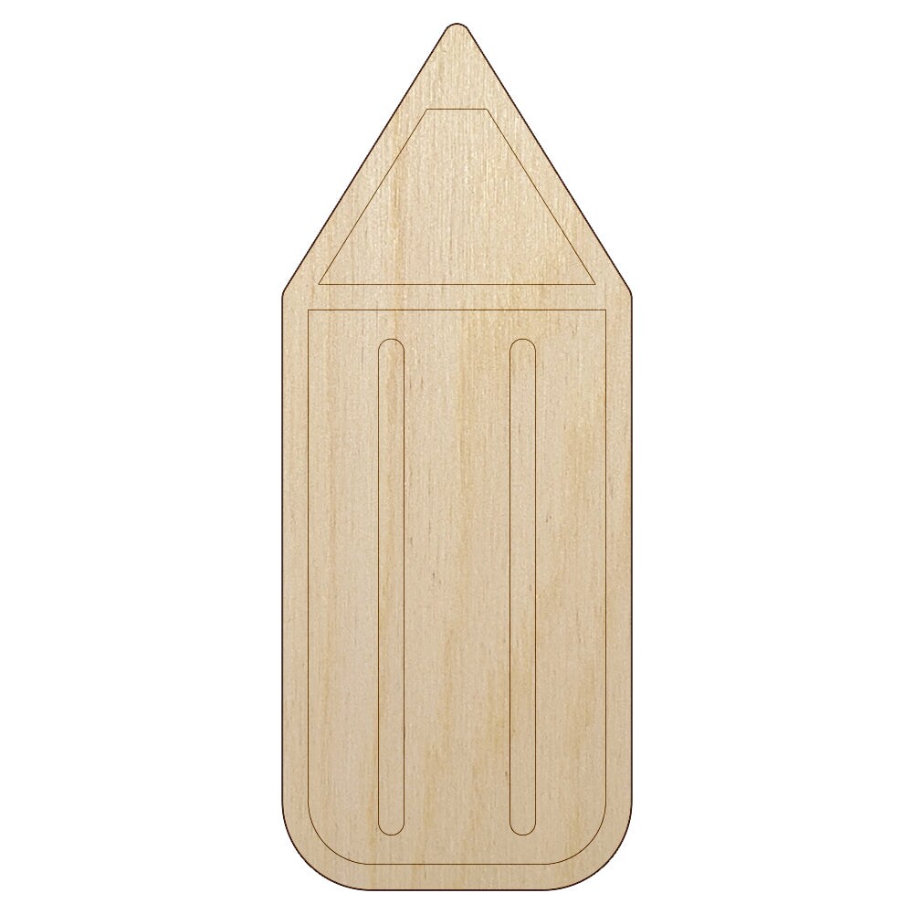Stubby Pencil Unfinished Wood Shape Piece Cutout for DIY Craft Projects