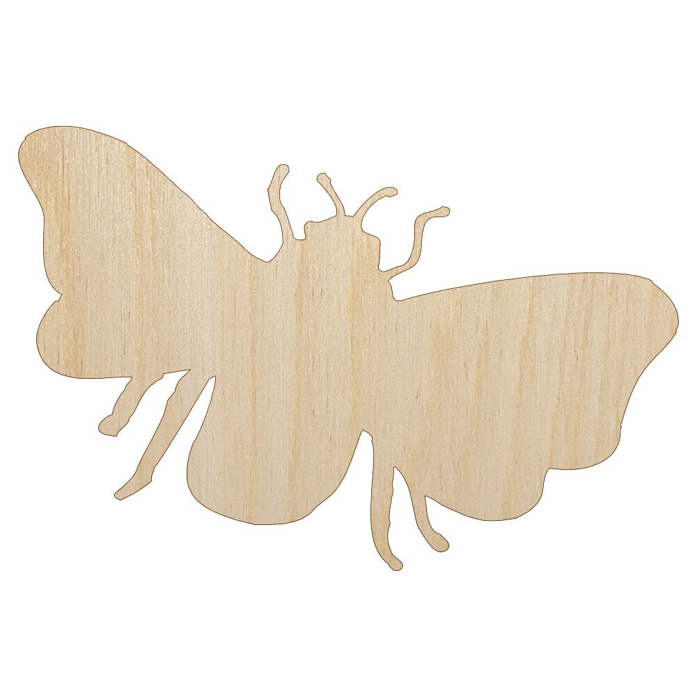 Bee Solid Unfinished Wood Shape Piece Cutout for DIY Craft Projects