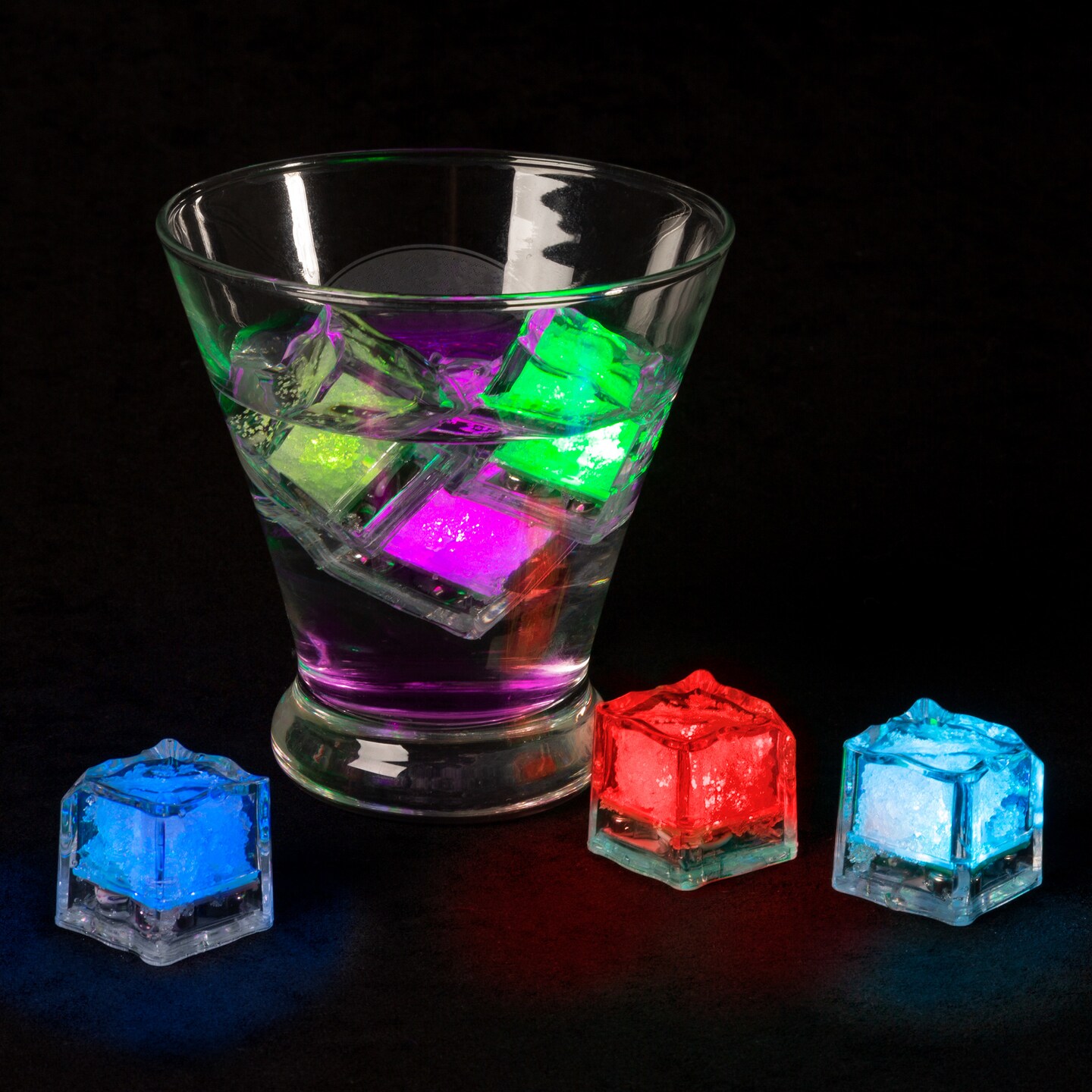 12 Led Waterproof Ice Cube Lights Color Changing Drinks Party Decor 1 Inch