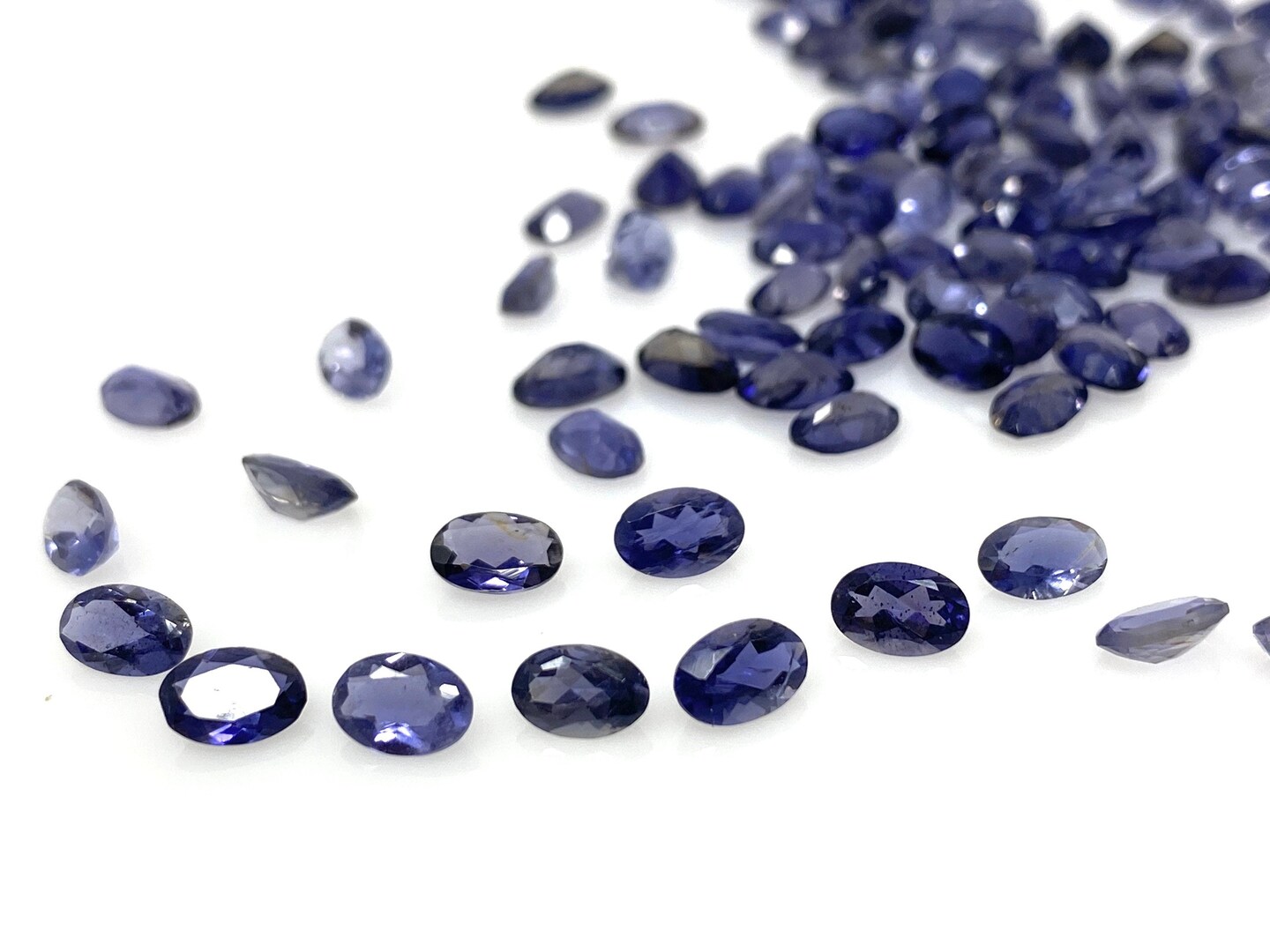 Natural Iolite &#x26; Genuine Cut Stone, AAA Grade Faceted Oval Gemstones, Purple - 6x4mm - 10 Pieces