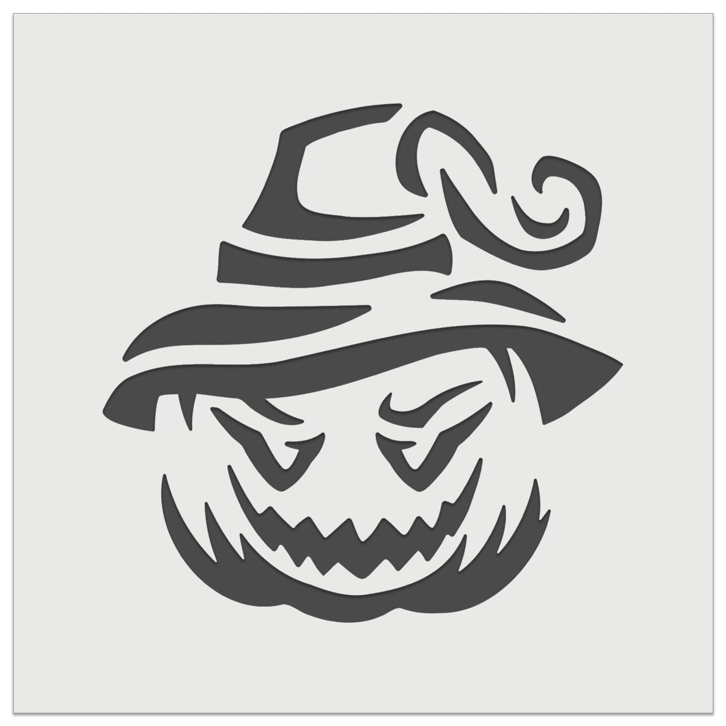 Jack-O&#x27;-Lantern Pumpkin Wearing Witch Hat Halloween Wall Cookie DIY Craft Reusable Stencil
