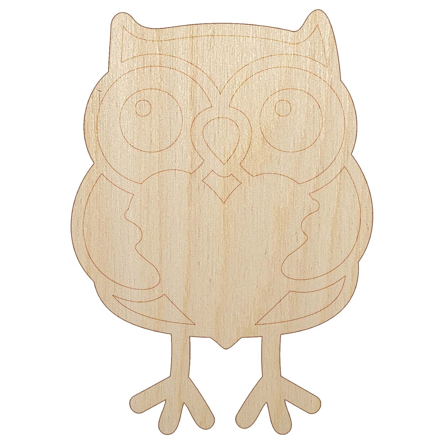 Owl Holding Heart Unfinished Wood Shape Piece Cutout for DIY Craft Projects