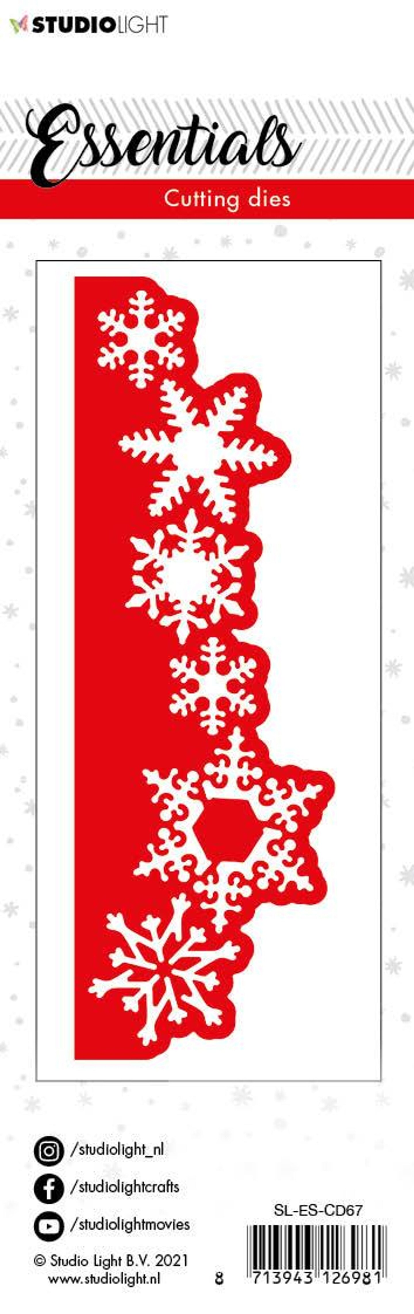 Studio Light SL Cutting Die Christmas Snowflakes Edge Essentials 50x150mm nr.67