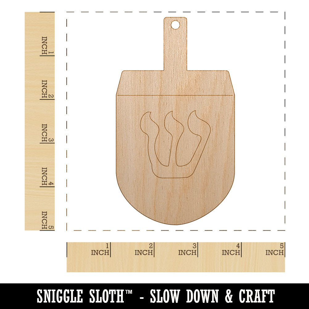 Dreidel Dreidl Jewish Hanukkah Unfinished Craft Wood Holiday Christmas Tree DIY Pre-Drilled Ornament