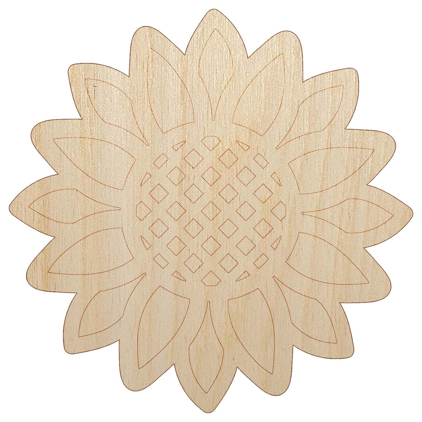 Summer Sunflower Unfinished Wood Shape Piece Cutout for DIY Craft Projects