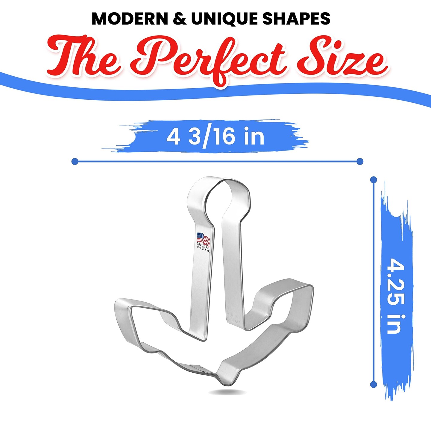 CookieCutter.Com Anchor Cookie Cutter 4.5 Inch &#x2013;Tin Plated Steel Cookie Cutters &#x2013; Made In The USA