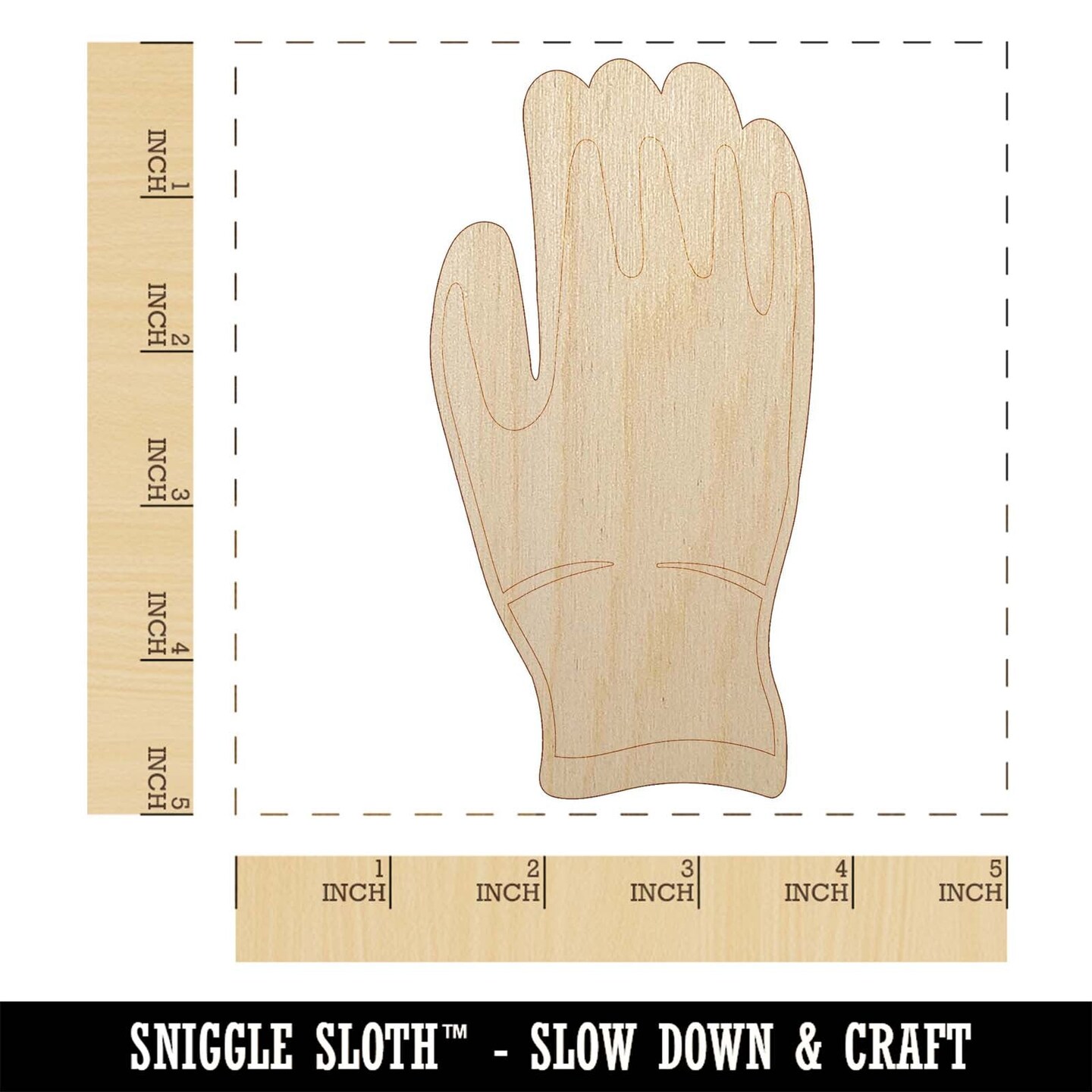 Garden Glove Gardening Work Unfinished Wood Shape Piece Cutout for DIY