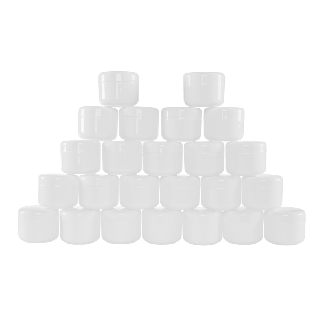 Stalwart 2 Ounce Plastic Jars 24 Pack White Travel Containers With Lids