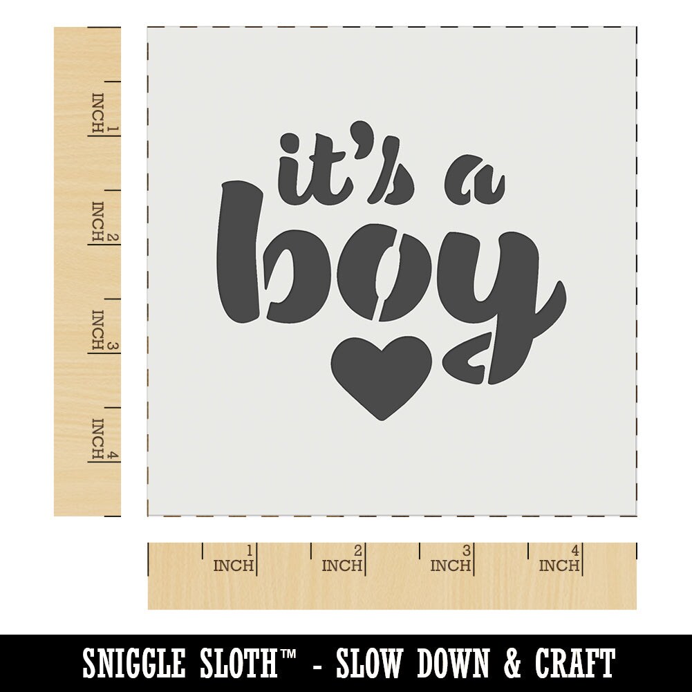 It&#x27;s a Boy Baby Shower Party Wall Cookie DIY Craft Reusable Stencil