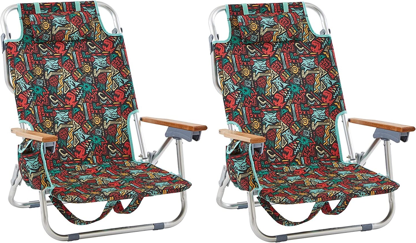 MAUI&SONS BEACH CHAIR WOOD ARMS 2PC Set Michaels