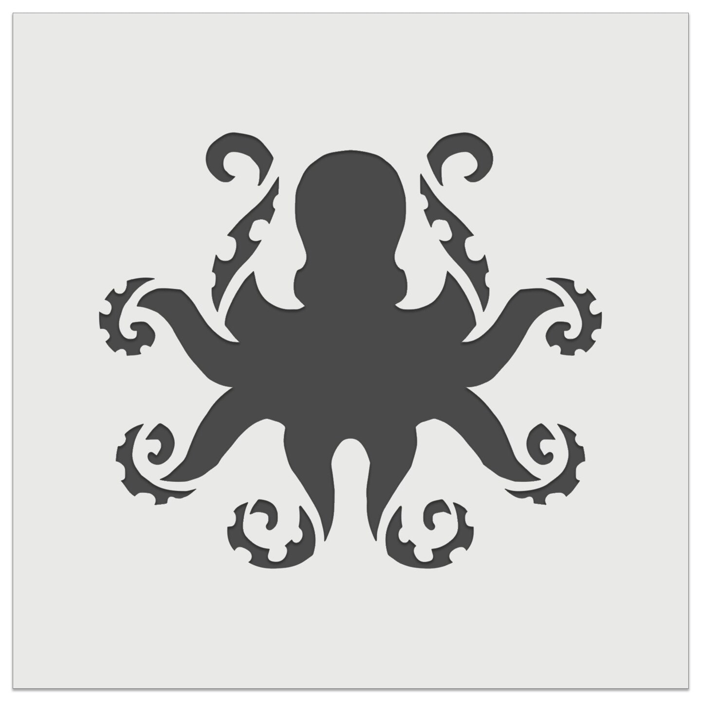 Octopus with Twisting Tentacle Arms Wall Cookie DIY Craft Reusable Stencil