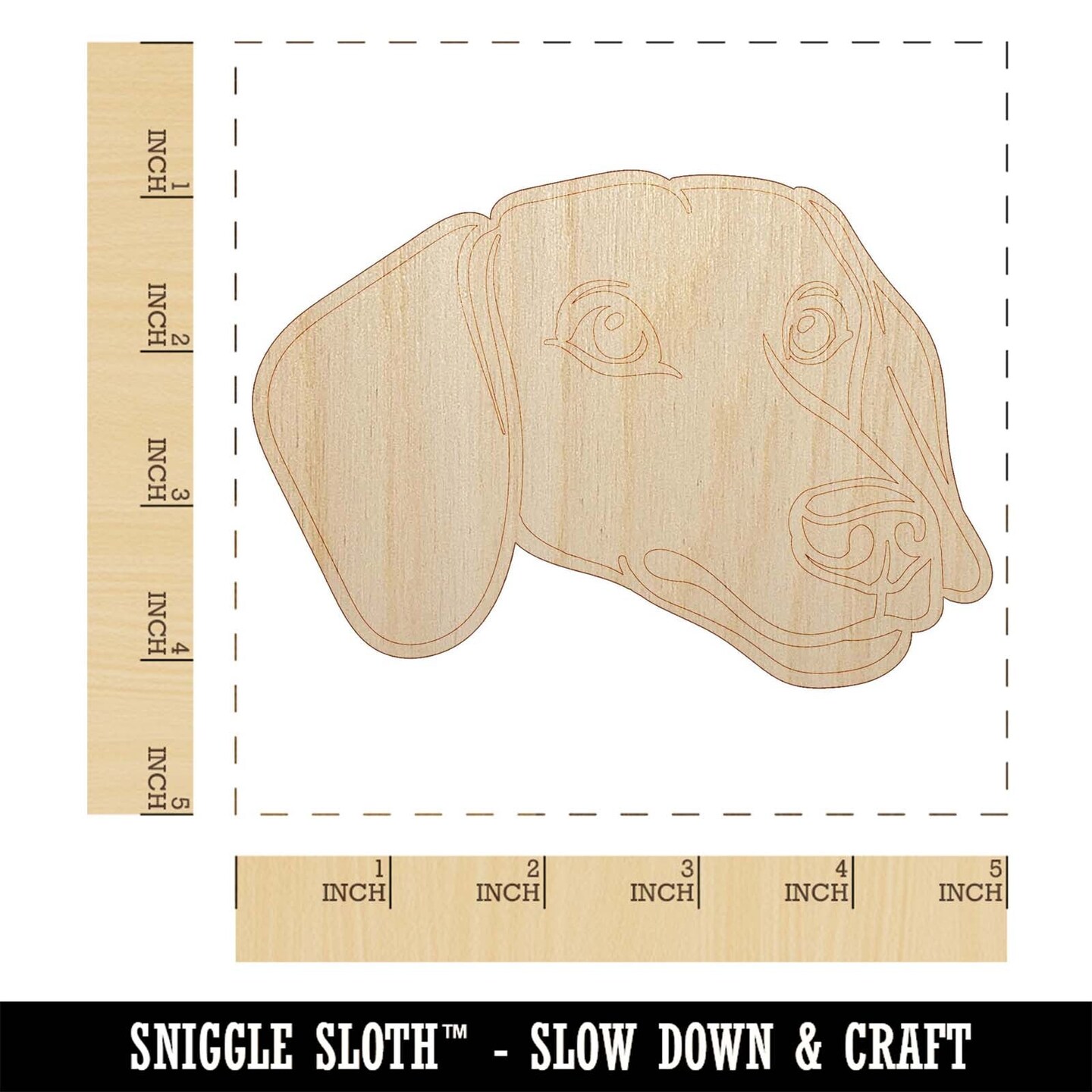 Dachshund Dog Head Unfinished Wood Shape Piece Cutout for DIY Craft Projects