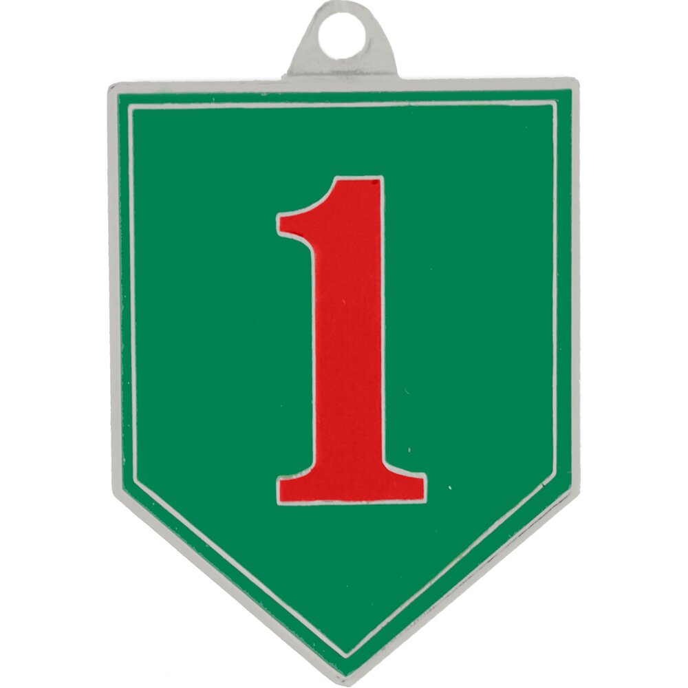Key Ring-Army, 001St Div. Zinc-Pwt (1-9/16&#x22;)
