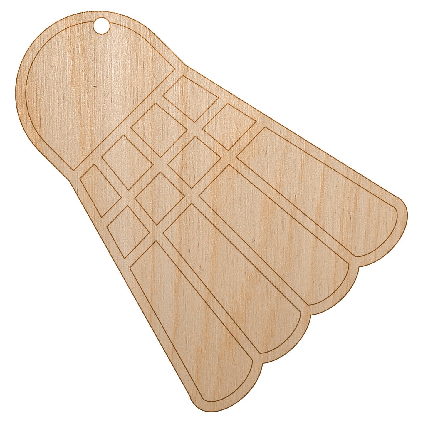 Badminton Shuttlecock Birdie Sport Unfinished Craft Wood Holiday Christmas Tree DIY Pre-Drilled Ornament