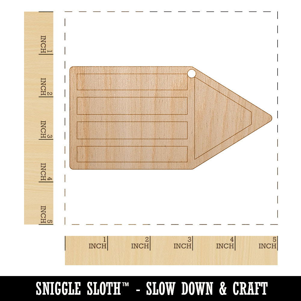 Pencil Stub Writing Homework Unfinished Craft Wood Holiday Christmas Tree DIY Pre-Drilled Ornament