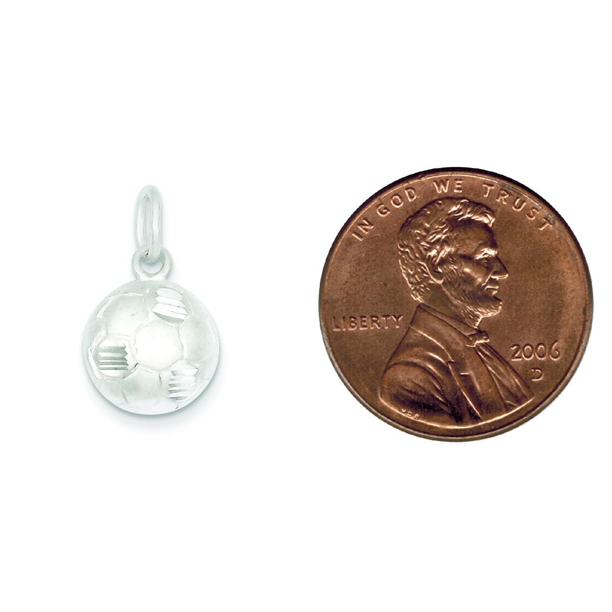 Sterling Silver Soccer Ball Pendant Charm FindingKing Jewerly 15mm x 12mm