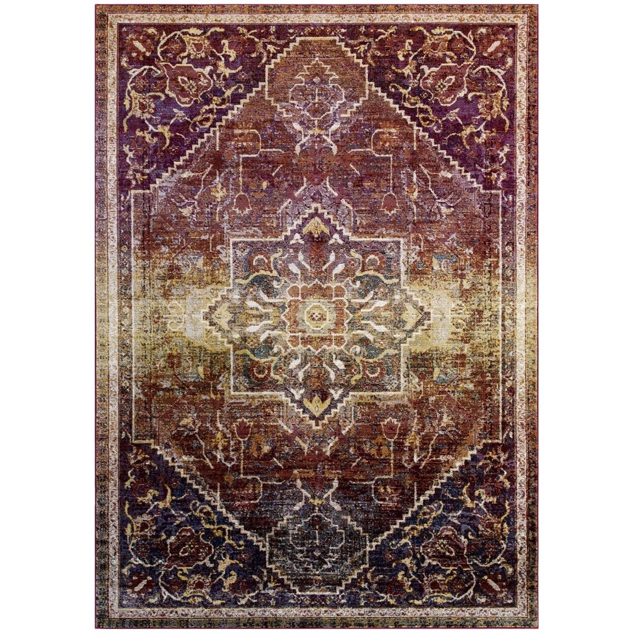 Modway Whimsical Pathway Abstract Chevron 5x8 Shag Area Rug-R-1157A-46
