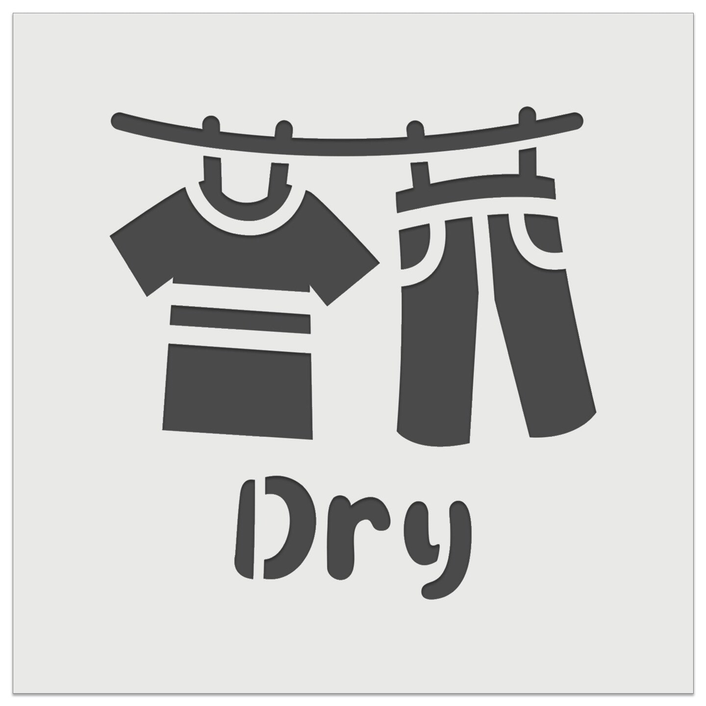 Laundry Hanging Dry Wall Cookie DIY Craft Reusable Stencil