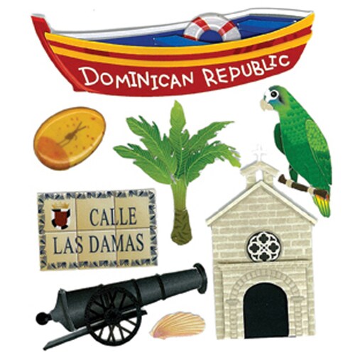Jolee's Boutique Dominican Republic Dimensional Stickers-8pcs