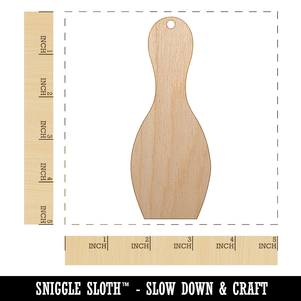Bowling Pin Solid Unfinished Craft Wood Holiday Christmas Tree DIY Pre-Drilled Ornament