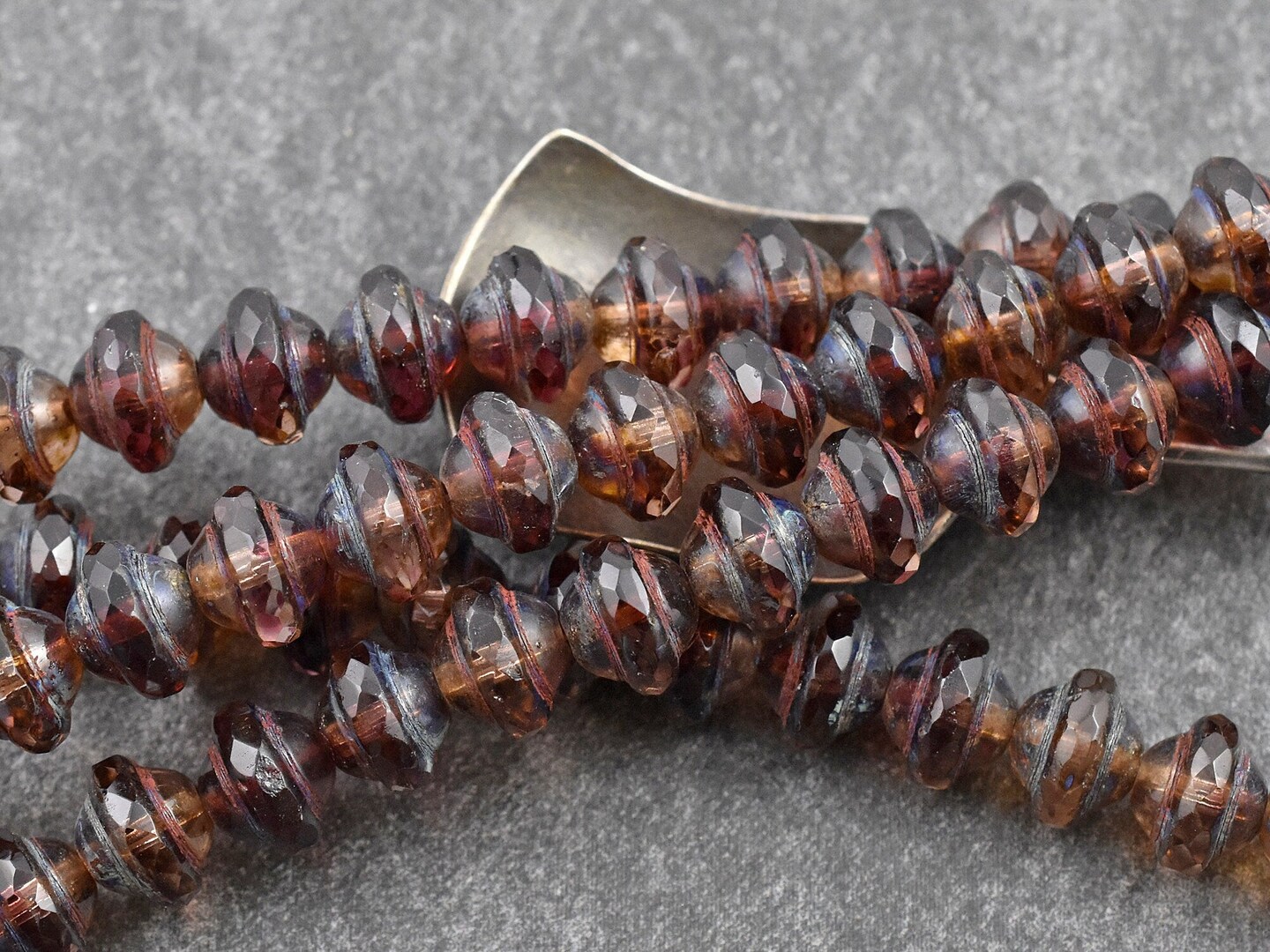 *15* 8x10mm Fuchsia Crystal Picasso Saturn Beads