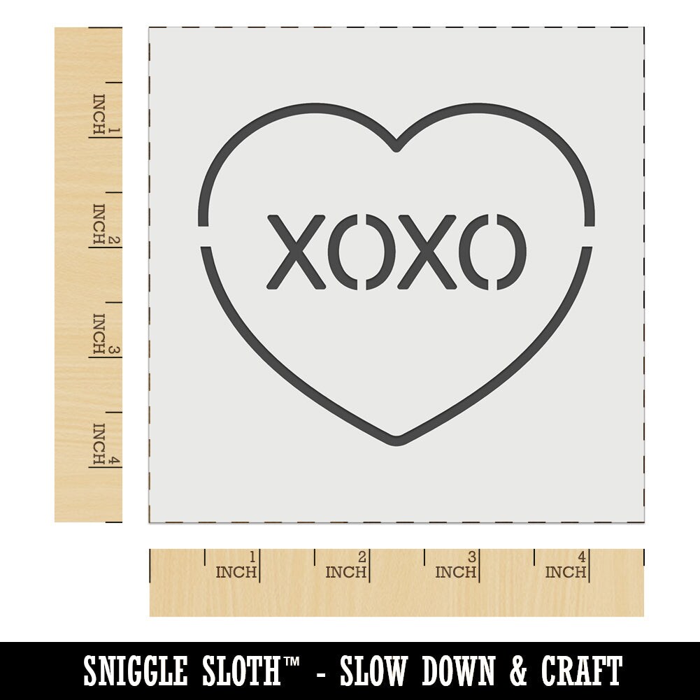 XOXO Conversation Heart Love Valentine&#x27;s Day Wall Cookie DIY Craft Reusable Stencil