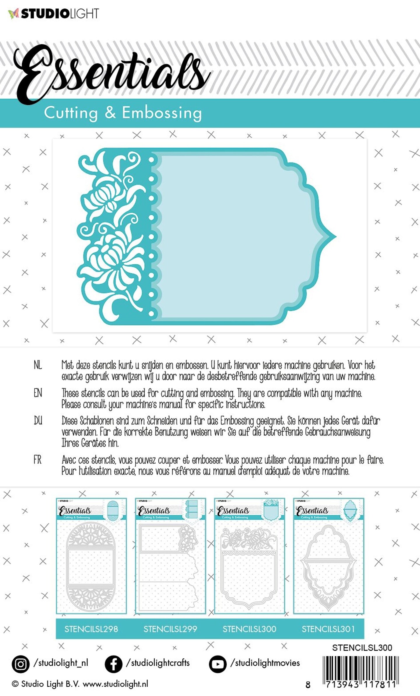 Studio Light SL Cutting & Embossing Die Card Shape Essentials 192x132mm ...