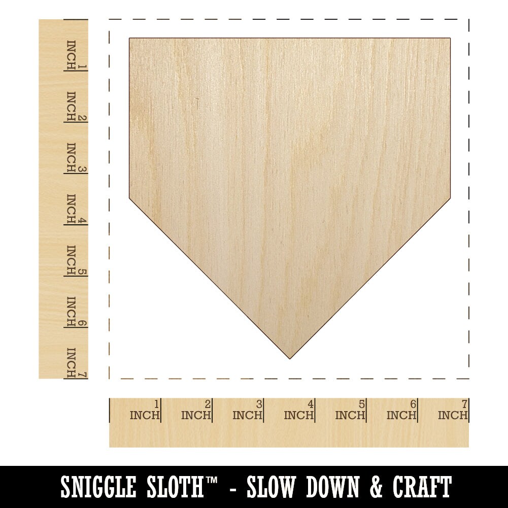 Home Plate Baseball Unfinished Wood Shape Piece Cutout for DIY Craft Projects